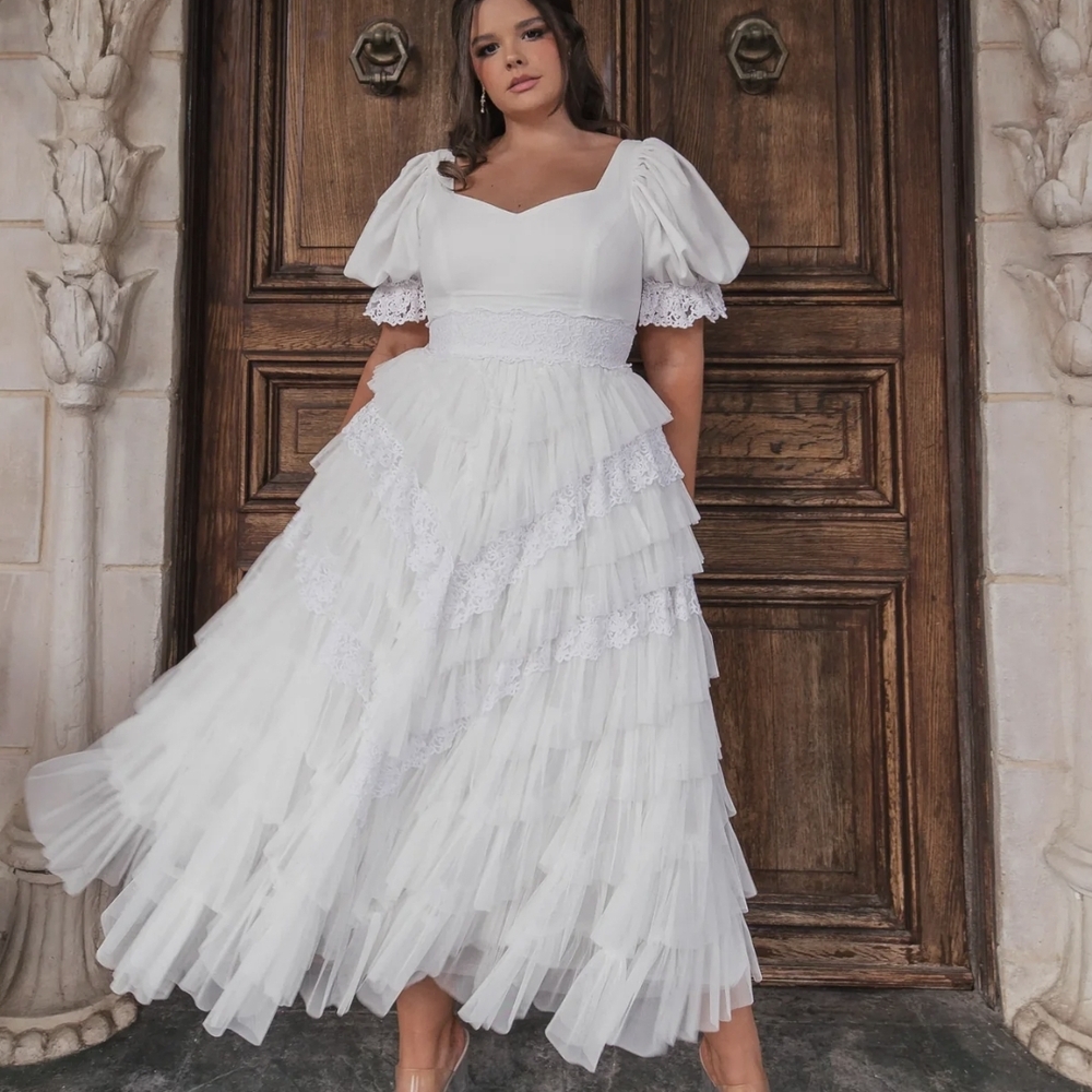 JessaKae White Lace Midi Dress